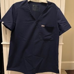 Navy Blue Figs Scrub Top